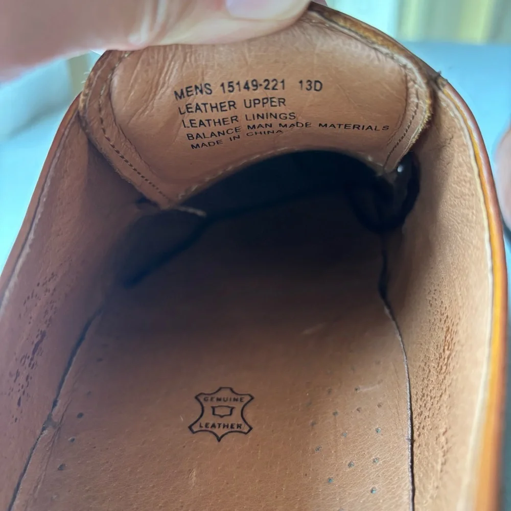 Florsheim Postino Cognac Smooth Leather Cap Toe Derby Dress Shoes 13 D Wedding
